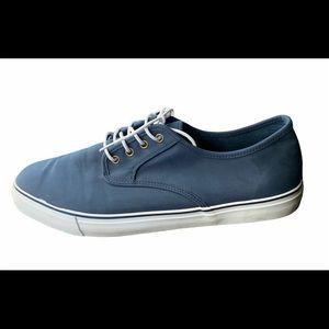 Men’s Sio Faux Suede Leather Vegan Navy Blue Boat Shoes Sz 14 D